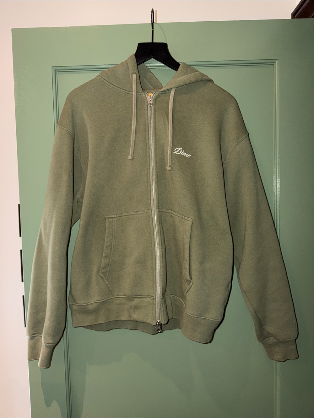 Dime Men's Olive Full-Zip Hooded Sweatshirt